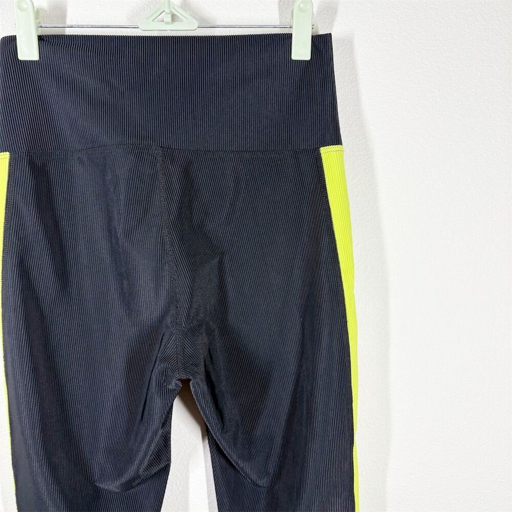 Beach Riot Bailey Colorblock Leggings Size L Black Multi Neon‎ Ribbed High Rise - Picture 5 of 10